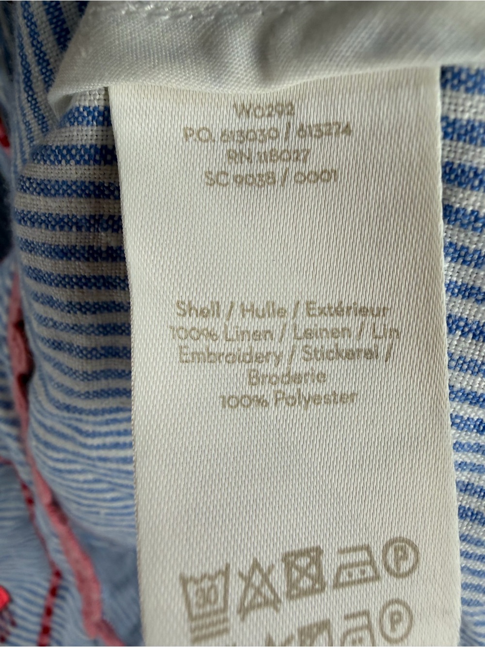 Boden Bea Linen Embroidered Dress Sz 14 - Picture 6 of 8